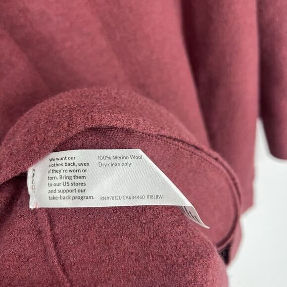 Eileen Fisher Sweater Size XL Womens Maroon Boiled Wool Mock Neck Tunic Top - Picture 11 of 12